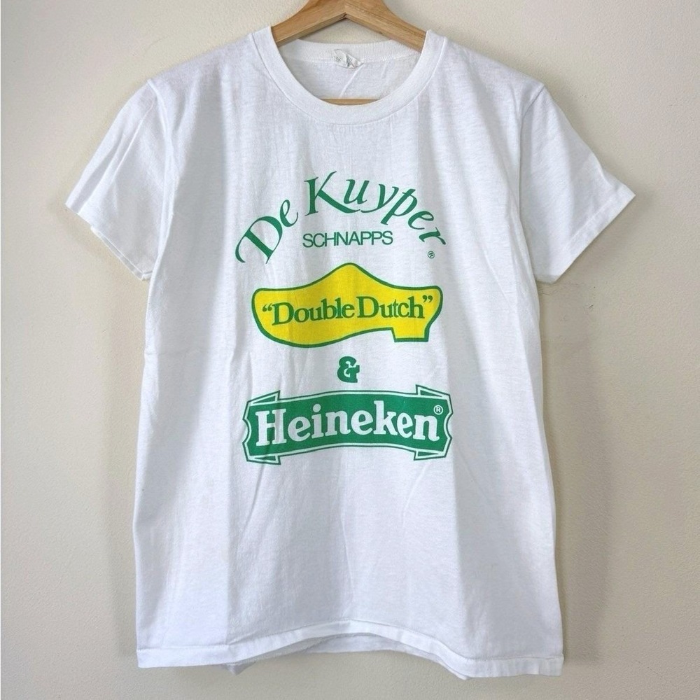 Vintage‎ 80's Heineken Beer De Kuyper Schnapps Tee Shirt - Large